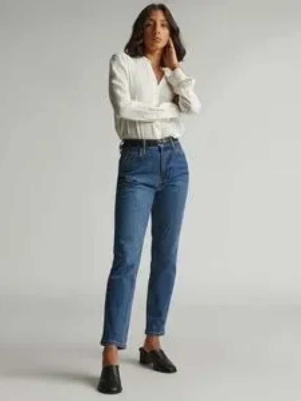 Everlane the original cheeky jean dark wash organic cotton size 27 crop
